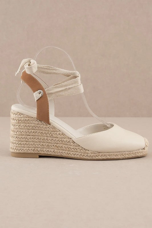 I am Grounded Lace Up Wedge Sandel