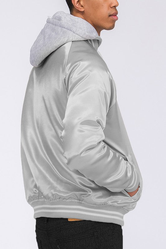 Varsity Bomber Satin Jacket