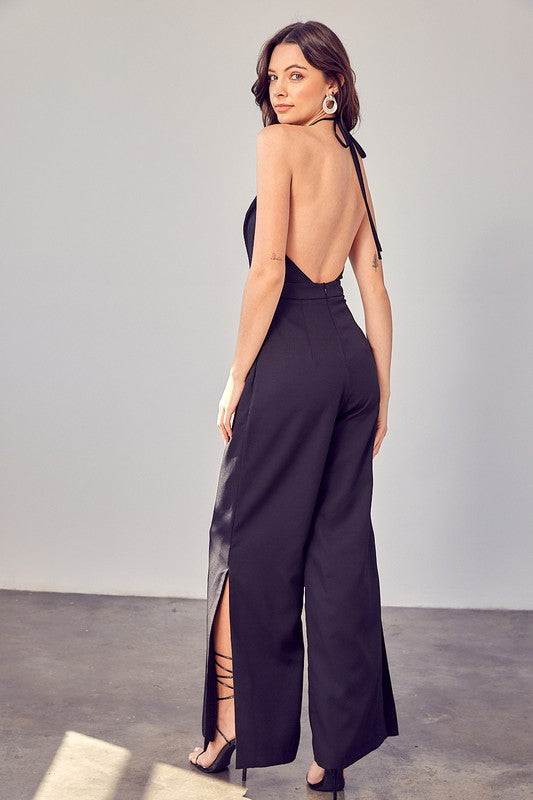 I am Unstoppable V-Neck Wide Leg Jumpsuit