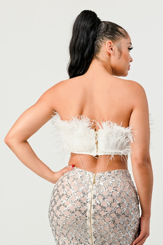 I am Strong Fur Crop Tube Top