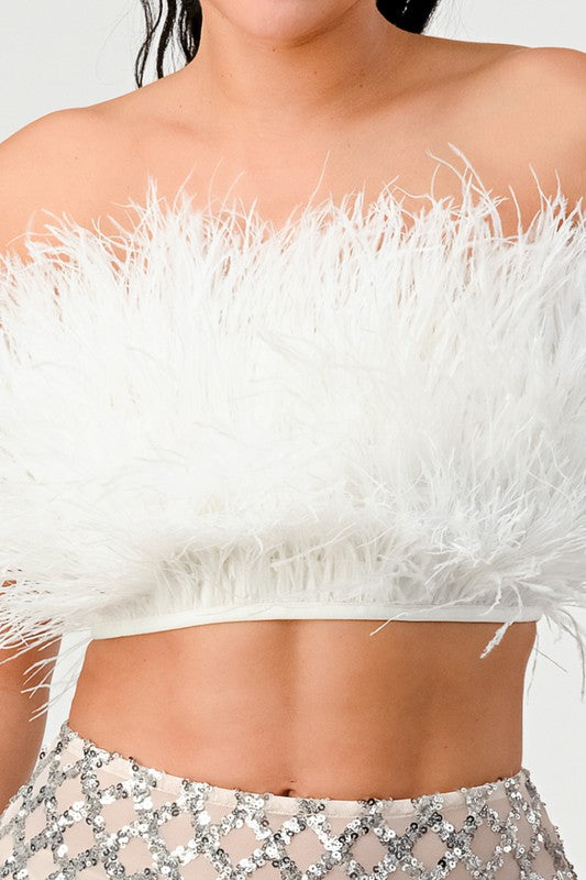 I am Strong Fur Crop Tube Top