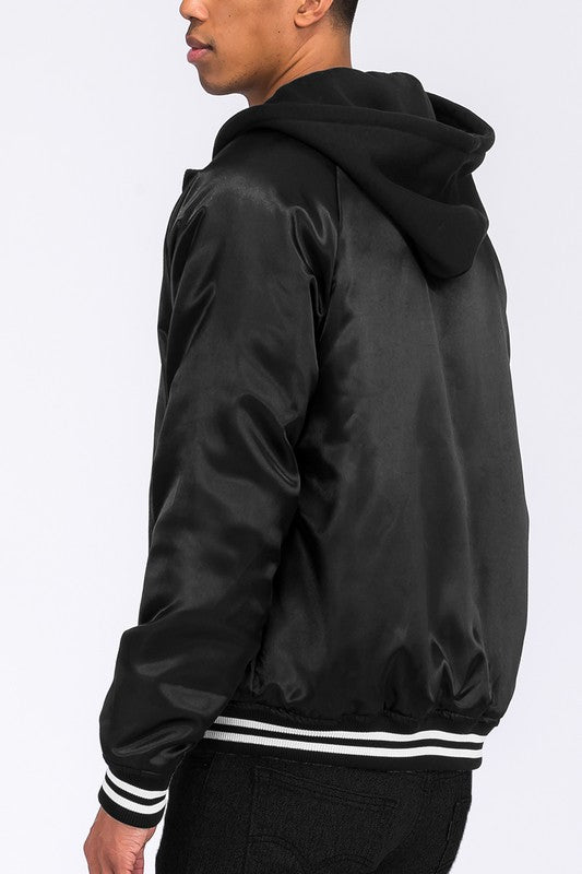Varsity Bomber Satin Jacket