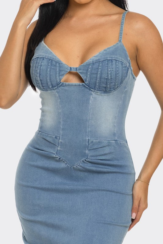 I am Empathetic Denim Midi Dress