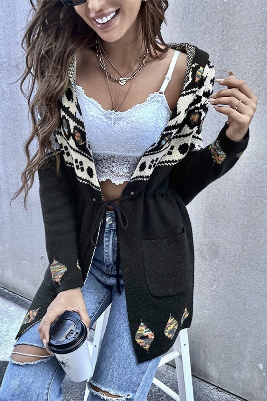I Don’t Need to be Perfect Hooded Cardigan with belt