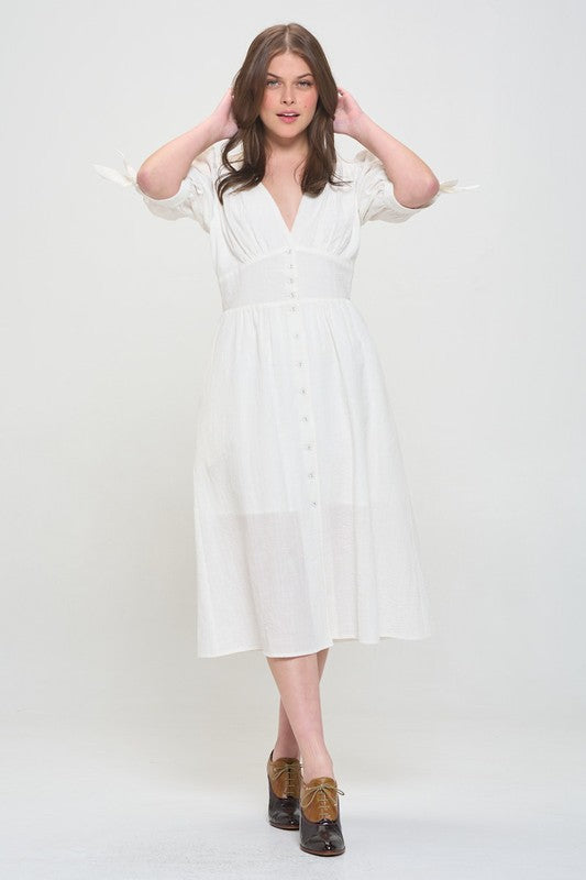 A Queen is Not Afraid to Fail Button Down Midi Dress