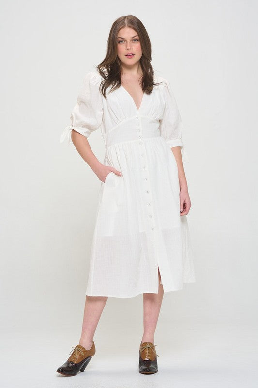 A Queen is Not Afraid to Fail Button Down Midi Dress