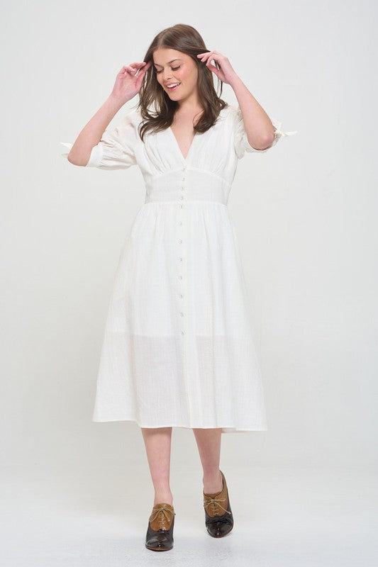 A Queen is Not Afraid to Fail Button Down Midi Dress