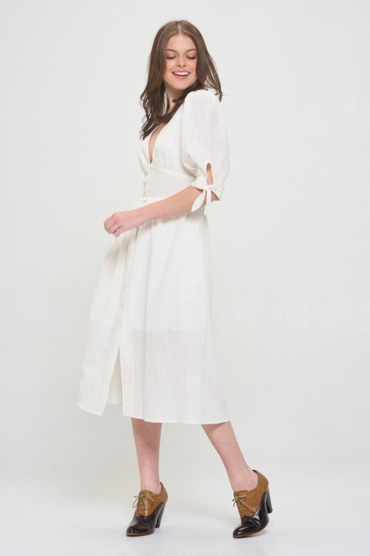 A Queen is Not Afraid to Fail Button Down Midi Dress