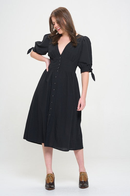 A Queen is Not Afraid to Fail Button Down Midi Dress