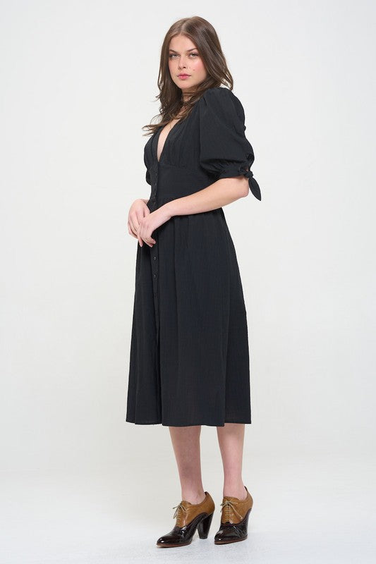 A Queen is Not Afraid to Fail Button Down Midi Dress
