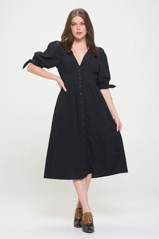 A Queen is Not Afraid to Fail Button Down Midi Dress
