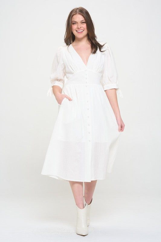 A Queen is Not Afraid to Fail Button Down Midi Dress