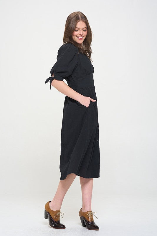 A Queen is Not Afraid to Fail Button Down Midi Dress