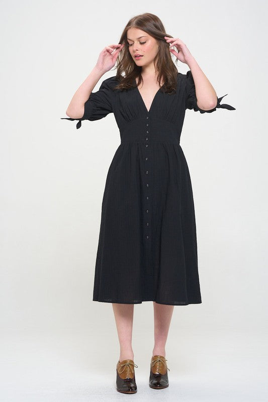 A Queen is Not Afraid to Fail Button Down Midi Dress