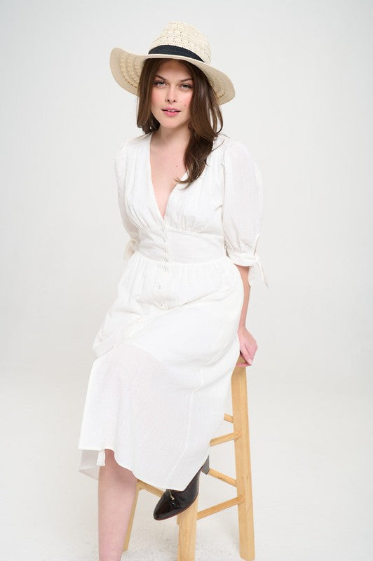 A Queen is Not Afraid to Fail Button Down Midi Dress