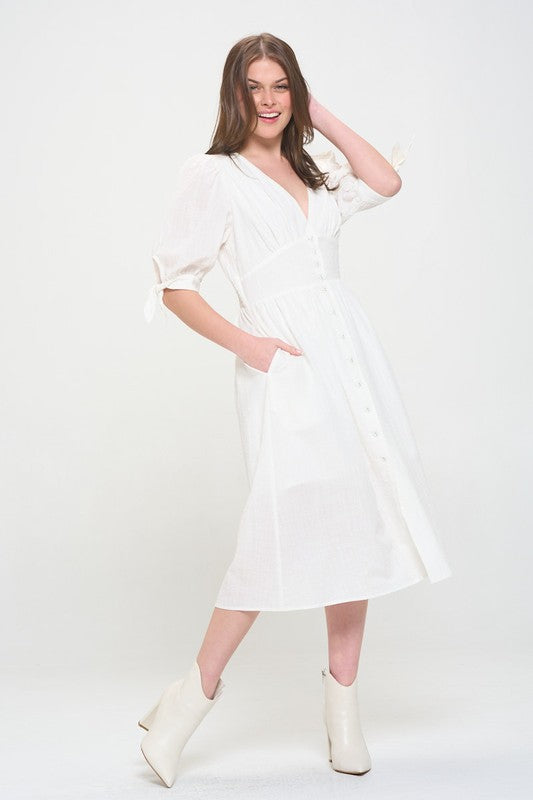 A Queen is Not Afraid to Fail Button Down Midi Dress