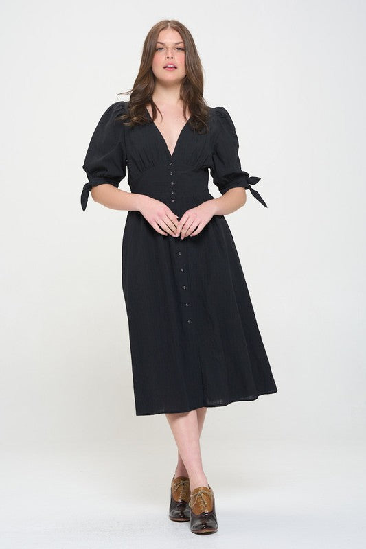 A Queen is Not Afraid to Fail Button Down Midi Dress