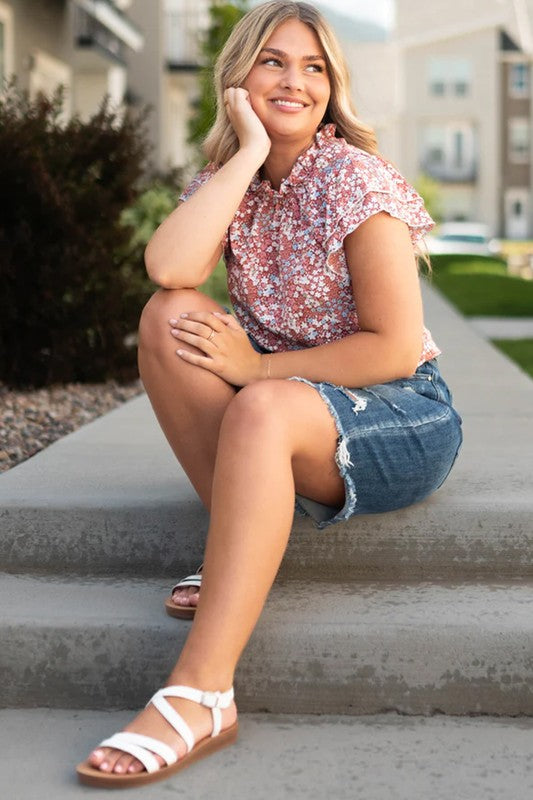 Small Steps Every Day Ruffled Sleeve Blouse