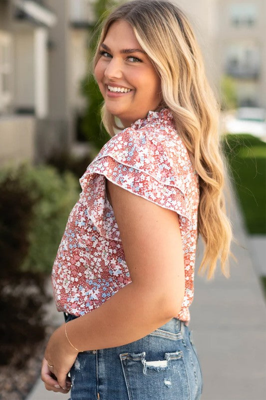 Small Steps Every Day Ruffled Sleeve Blouse
