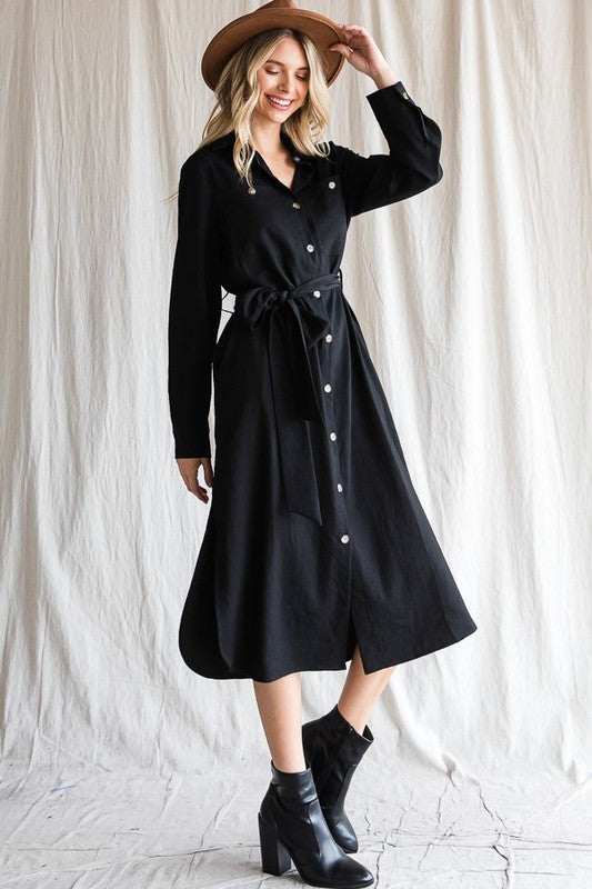 I am Joyful Button Down Shirt Dress
