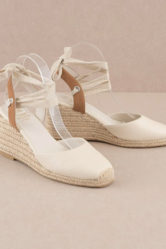 I am Grounded Lace Up Wedge Sandel