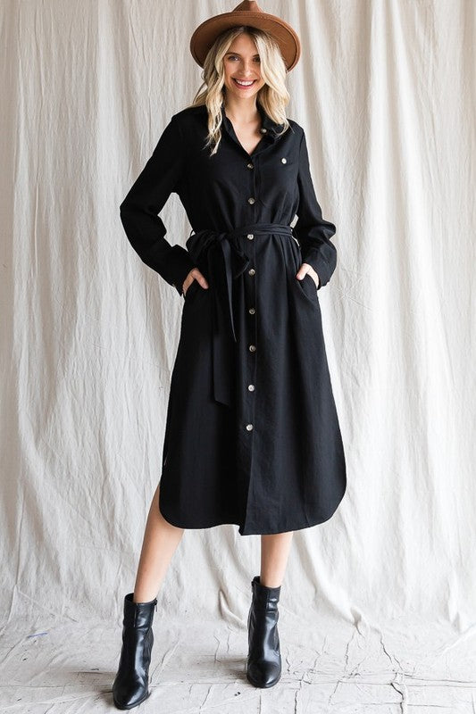 I am Joyful Button Down Shirt Dress