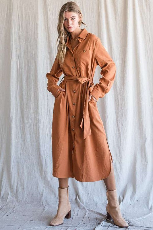 I am Joyful Button Down Shirt Dress