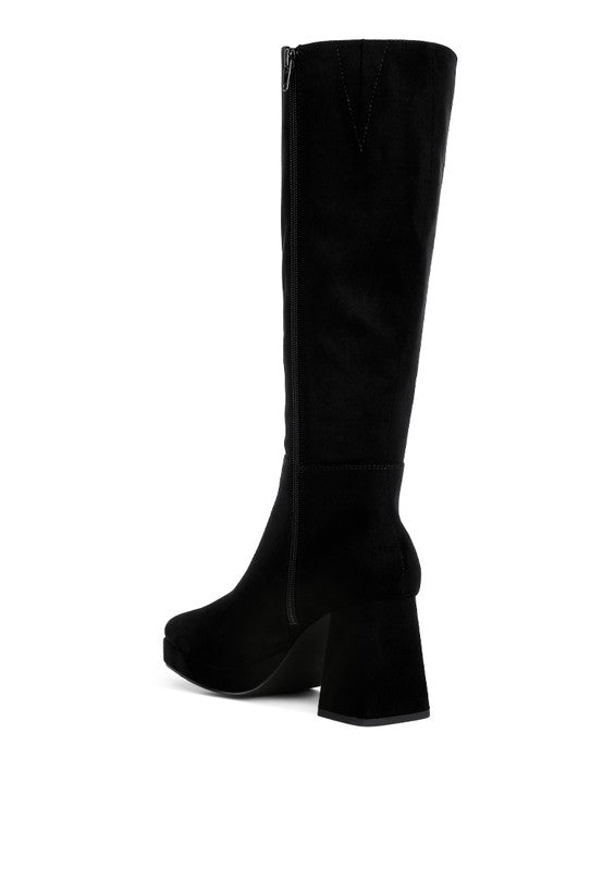 I am Prosperous Calf-Length Micro Suede Boots