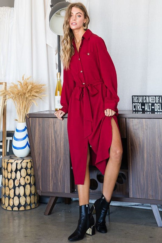 I am Joyful Button Down Shirt Dress