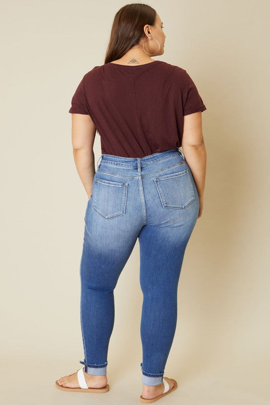 One of A Kind High Rise Button Fly Ankle Skinny