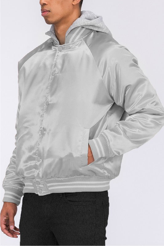 Varsity Bomber Satin Jacket