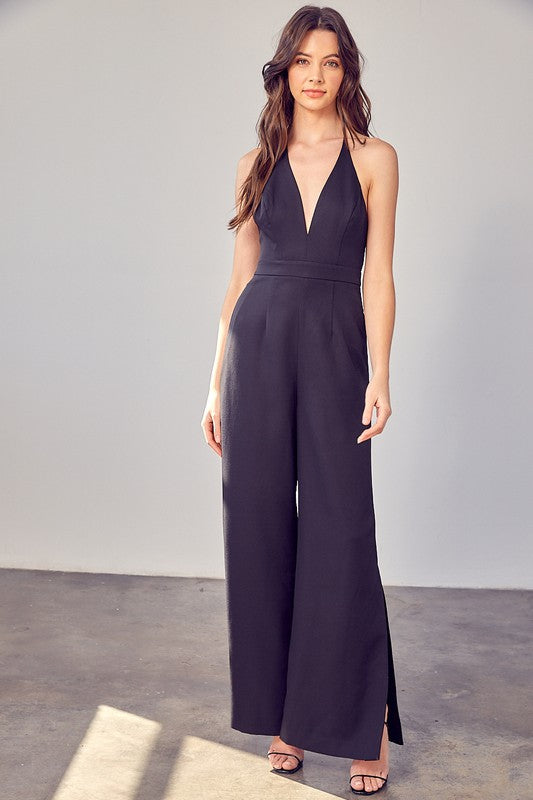 I am Unstoppable V-Neck Wide Leg Jumpsuit
