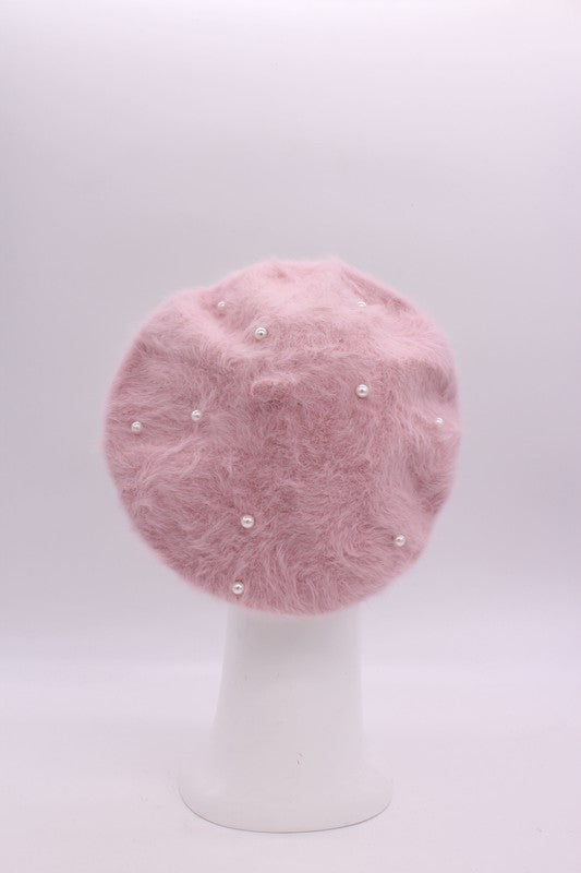 Do Not Waste Time Trying to Please Others Pearl Faux Fur Beret