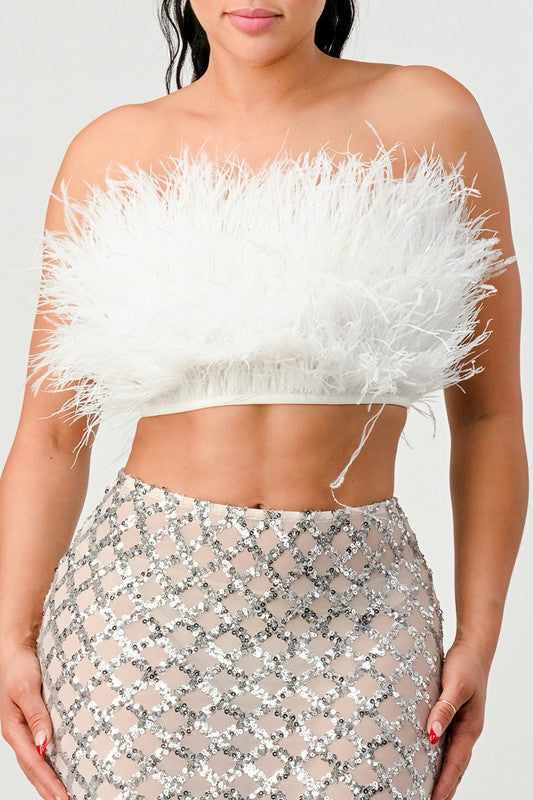 I am Strong Fur Crop Tube Top