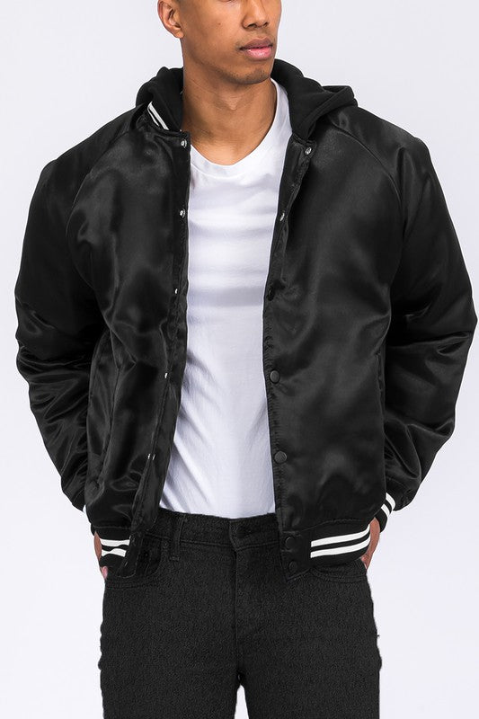 Varsity Bomber Satin Jacket
