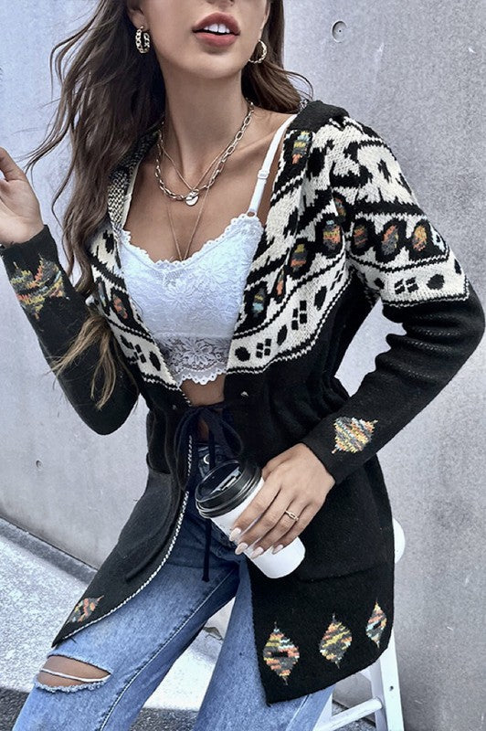 I Don’t Need to be Perfect Hooded Cardigan with belt