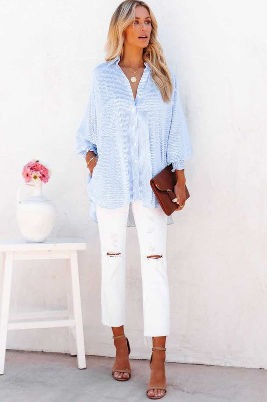 I am Compassionate Oversized Shirt Blouse