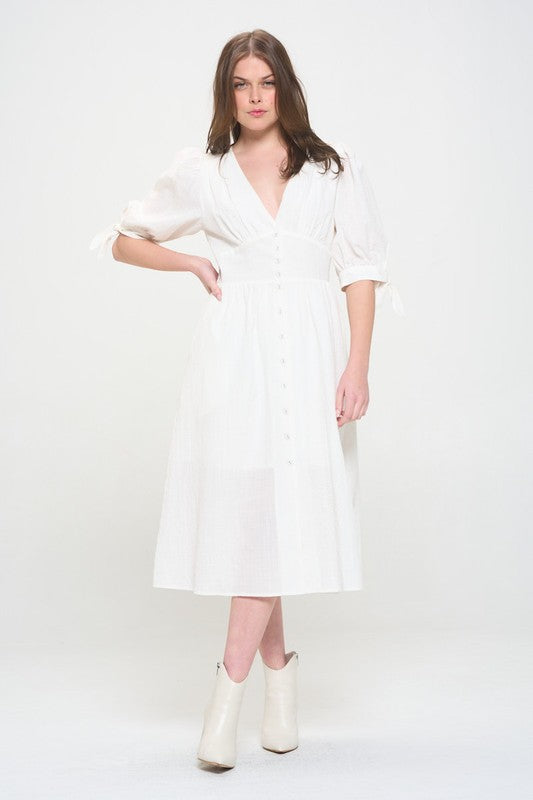 A Queen is Not Afraid to Fail Button Down Midi Dress