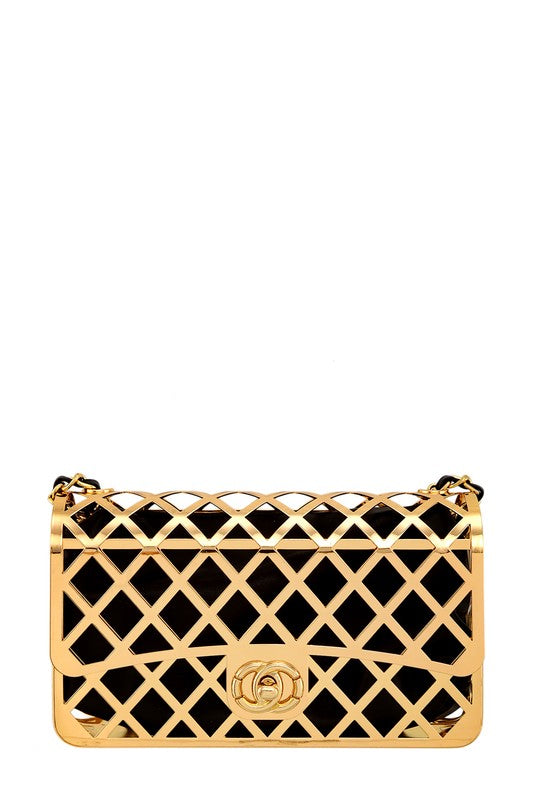 Simply Divine Metal Square Chain Crossbody Bag