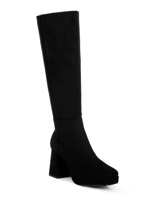 I am Prosperous Calf-Length Micro Suede Boots